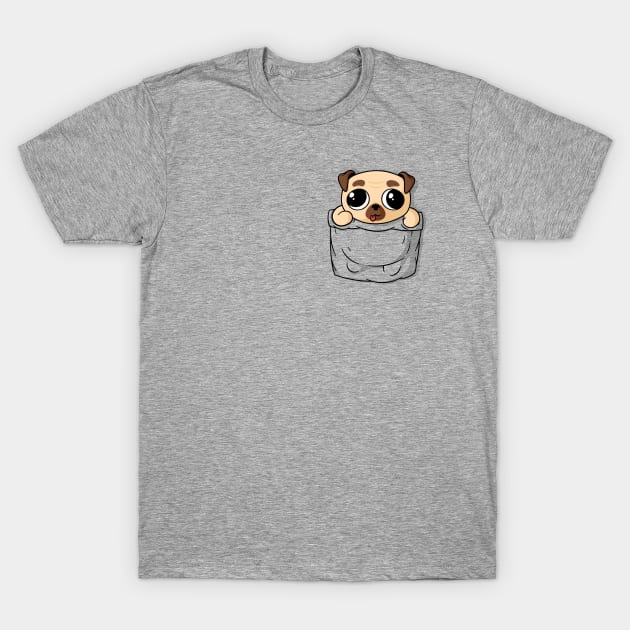 Pocket Pug Puppy T-Shirt by Beka